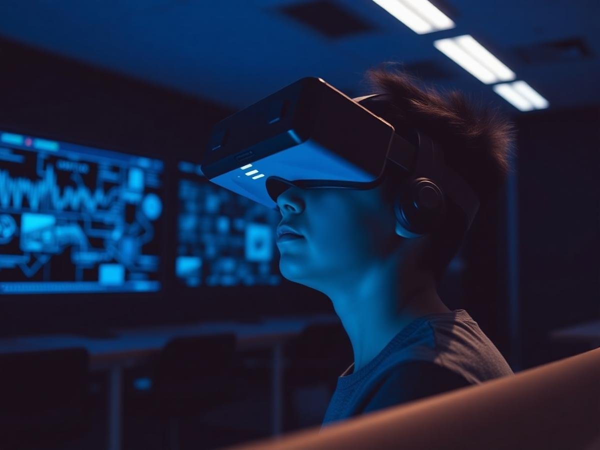 Student using immersive AI learning technology